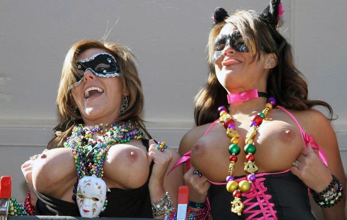 Naked parade with big tits
