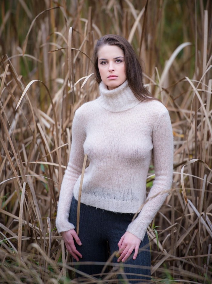 Beautiful girls in fuel sweaters