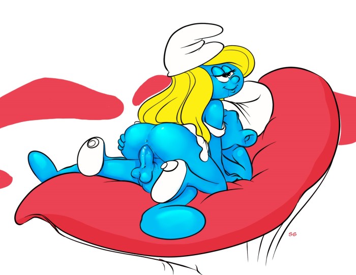 Naked Smurfetta and Gargamel