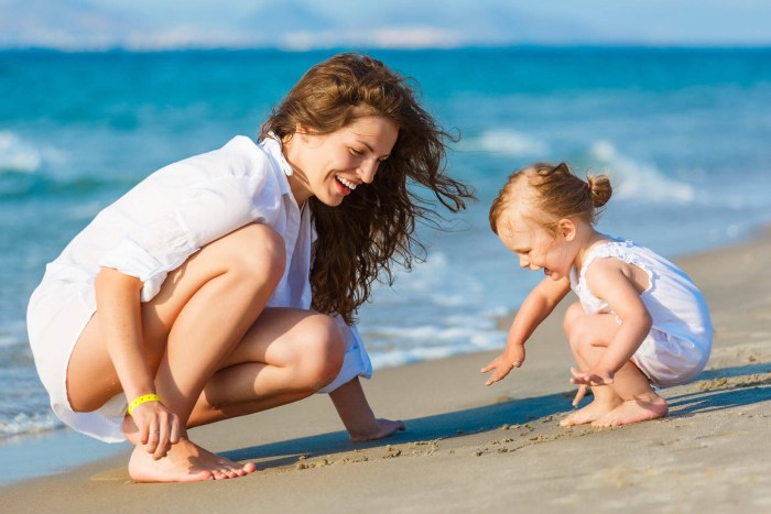 Small children at sea