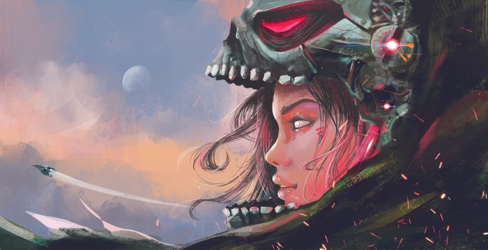 Hooded Kitty Neon Cyberpunk 4k