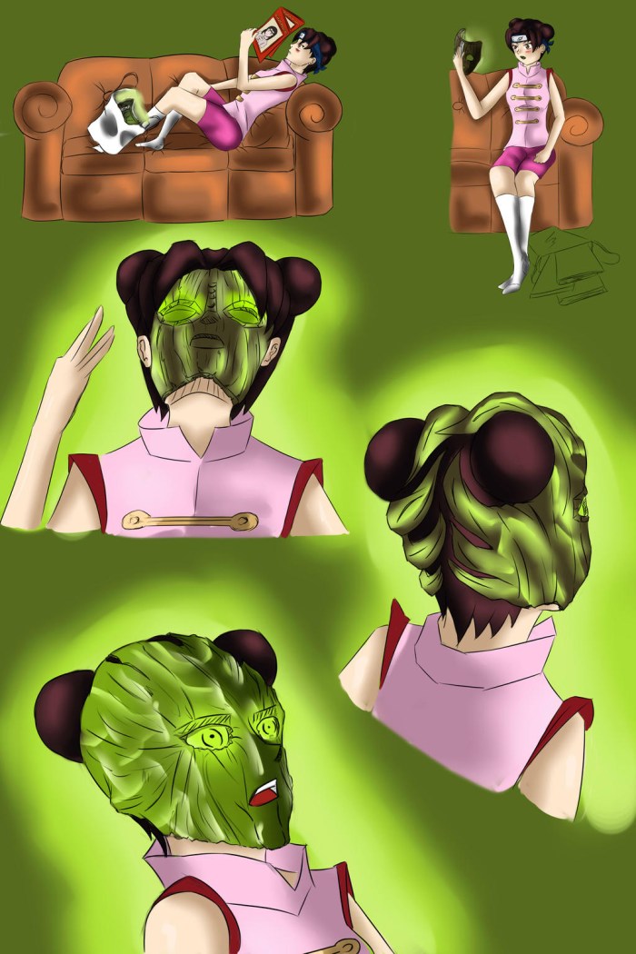 Mask girl instead of a swimsuit
