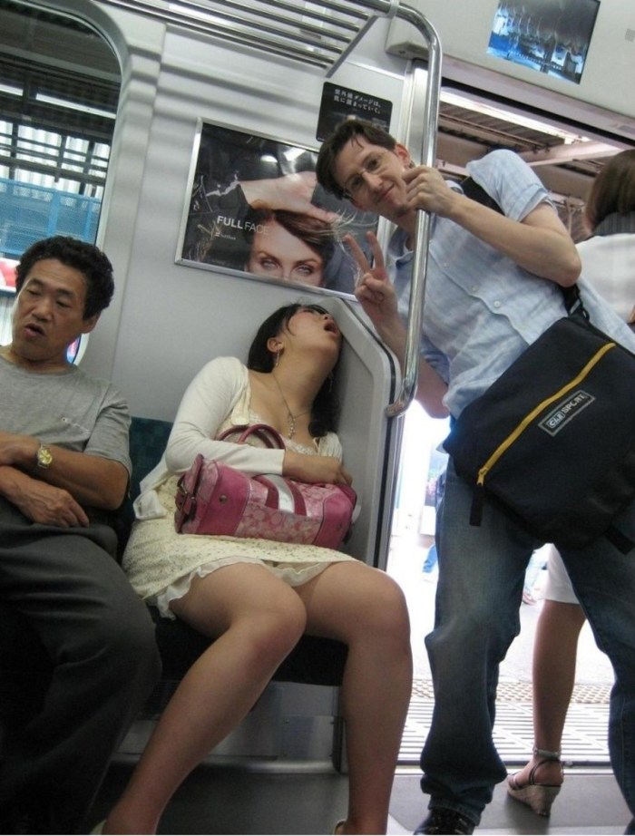 Japanese girls in public transport
