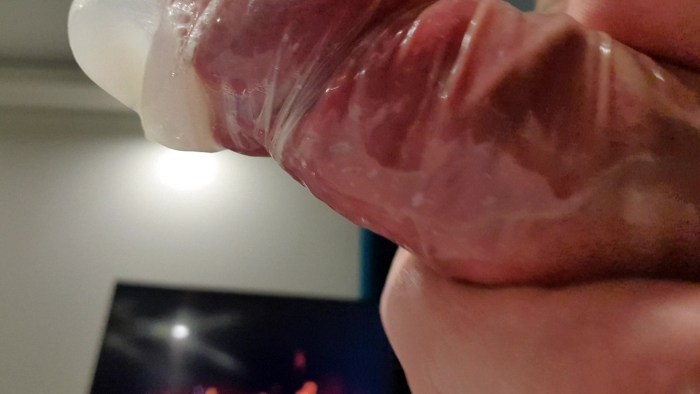 Huge cock in condom