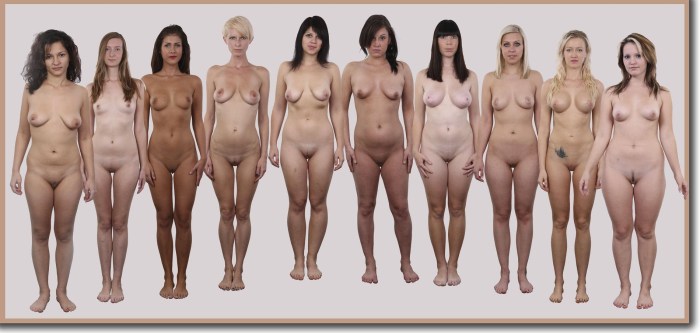Naked women in full height