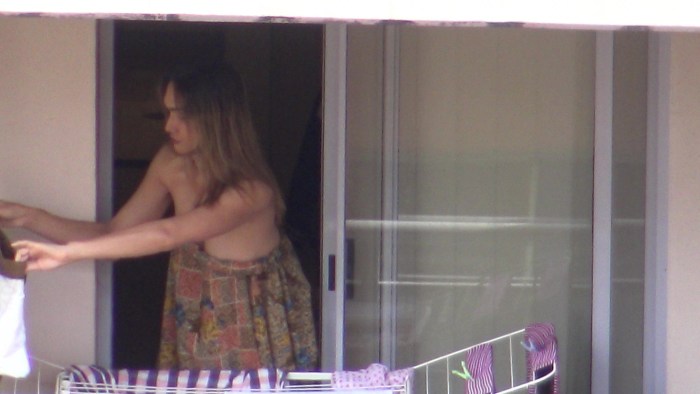 Peeping in the windows naked