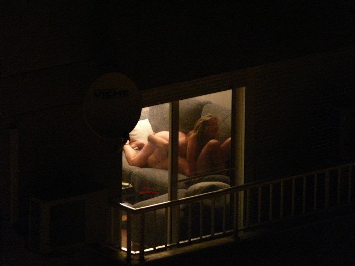 Peeping in the telescope nude