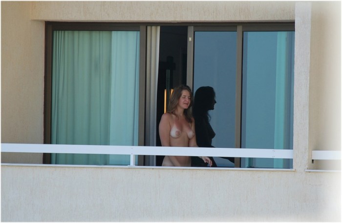 Busty fuck on the balcony