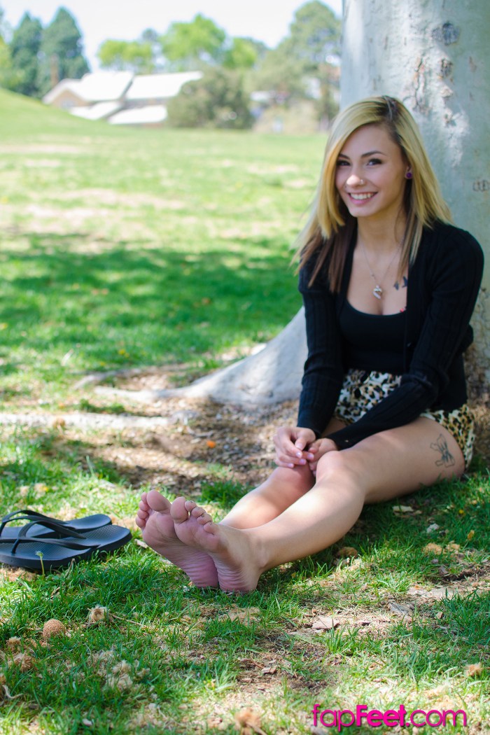 Blonde foot fetish schoolgirl