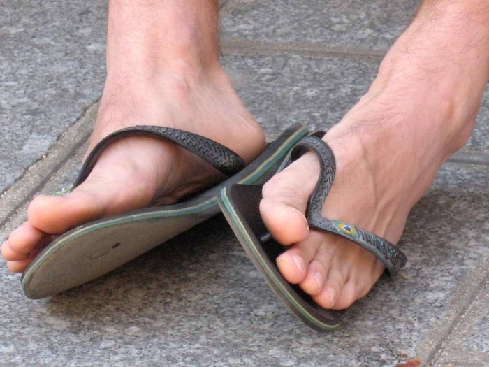 Male Feet in Flip Flops