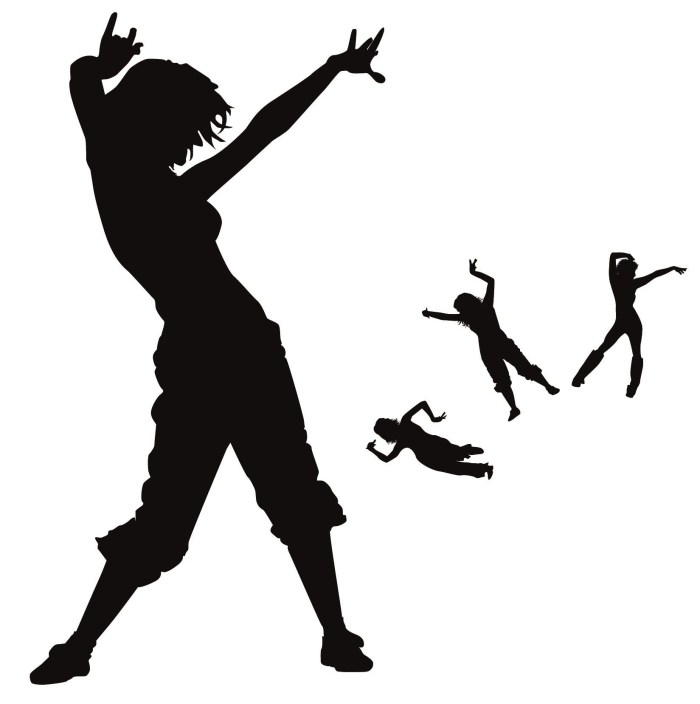 The silhouette of the dancer
