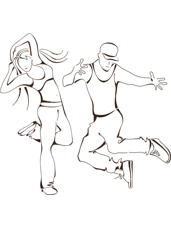 Drawing on the topic of dancing modern