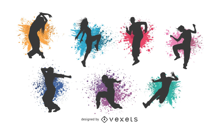 Modern dancing silhouette
