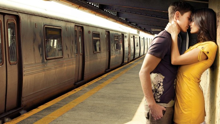 Guy and girl in the train