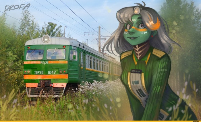 Company of friends on the train