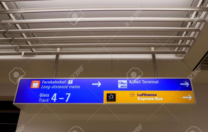 Signs of direction at the airport