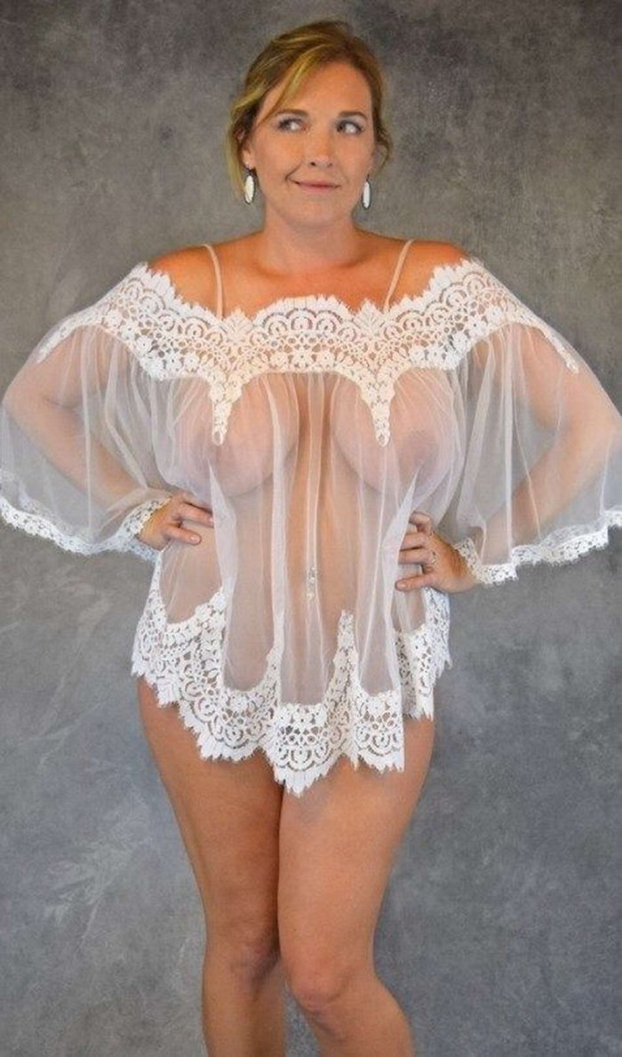 Mature in transparent panties