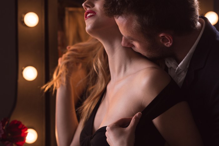 A passionate kiss