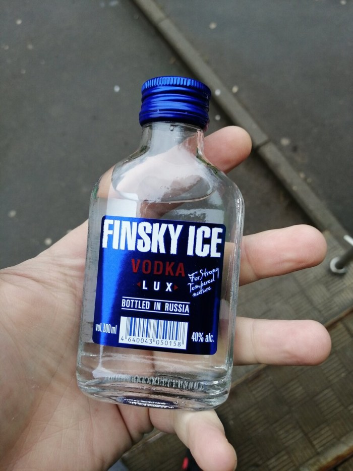 A bottle of vodka check
