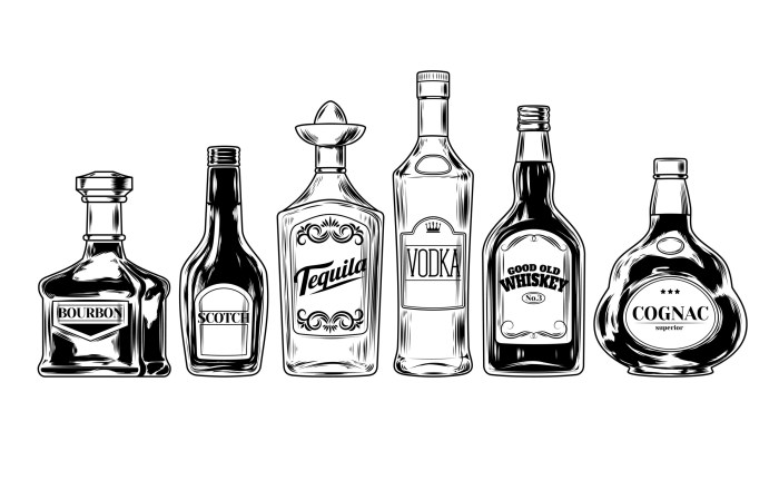 A bottle of alcohol drawing
