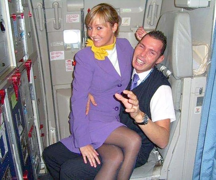 Drunk stewardesses on an airplane