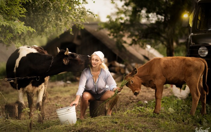 Woman milkmaid