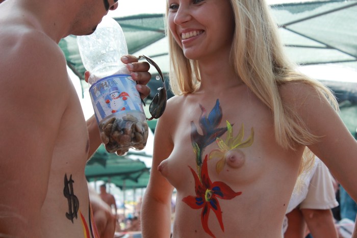 Family nudism of beauty contest