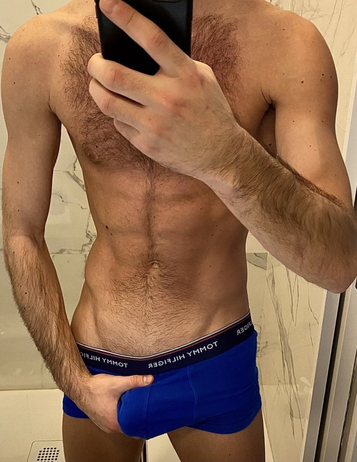 Underwear Bulge Touching