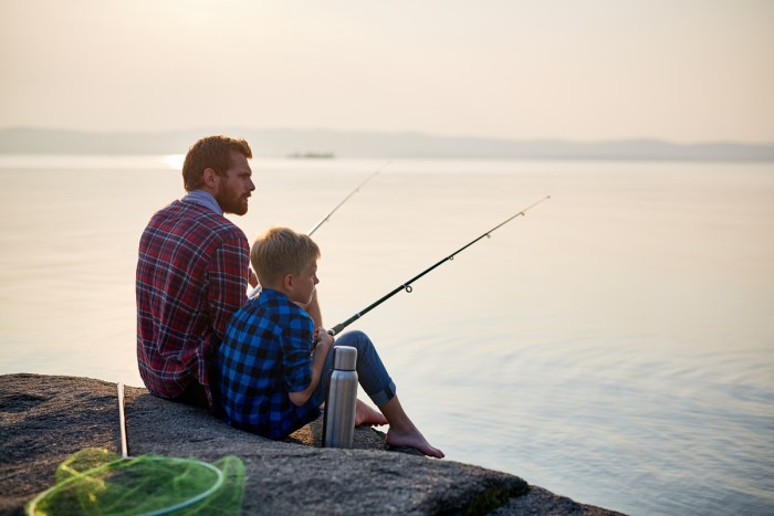 Father and son fishing