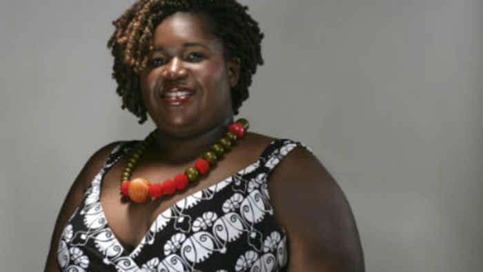 A thick dark -skinned woman