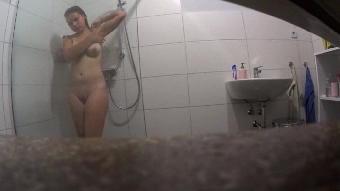 Monique Fuentes caught in the shower