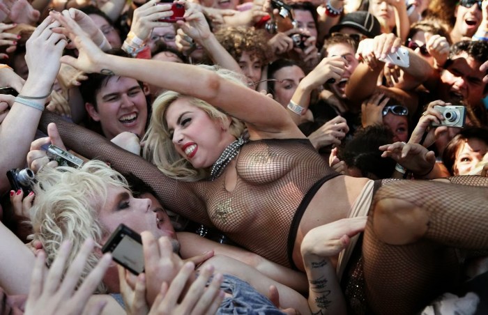 Lady Gaga Naked at a concert