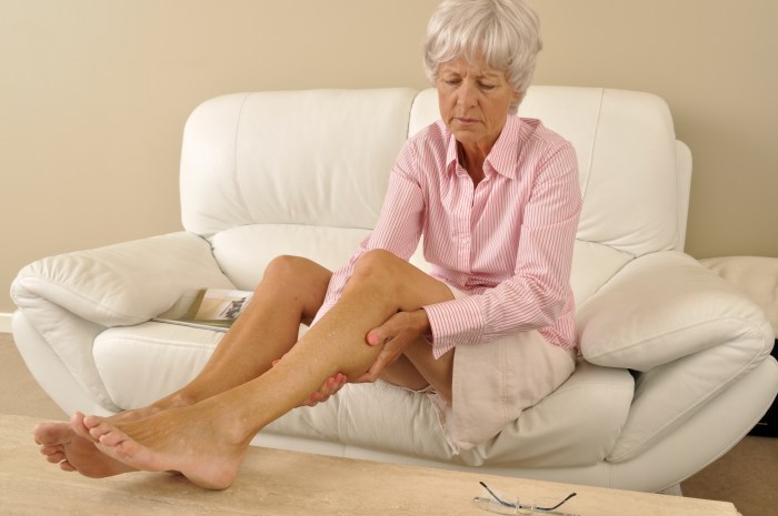The legs of the elderly