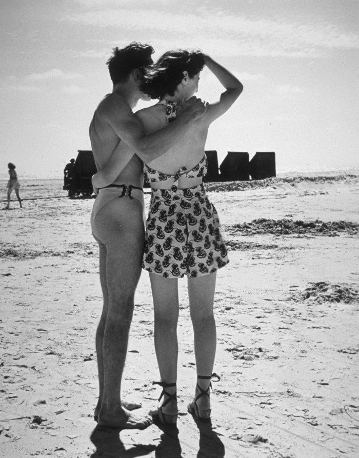 Soviet men on the beach