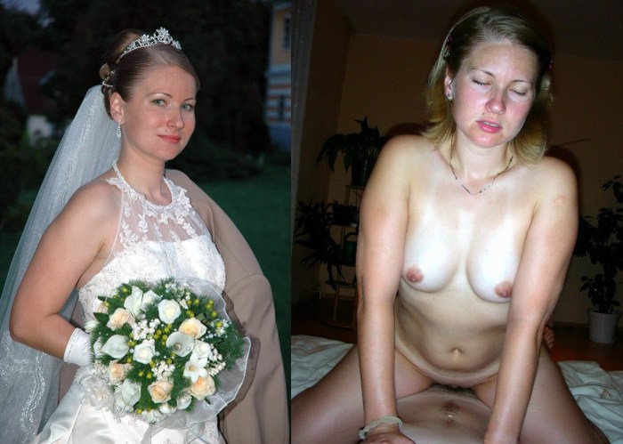 Naked brides in clothes and without