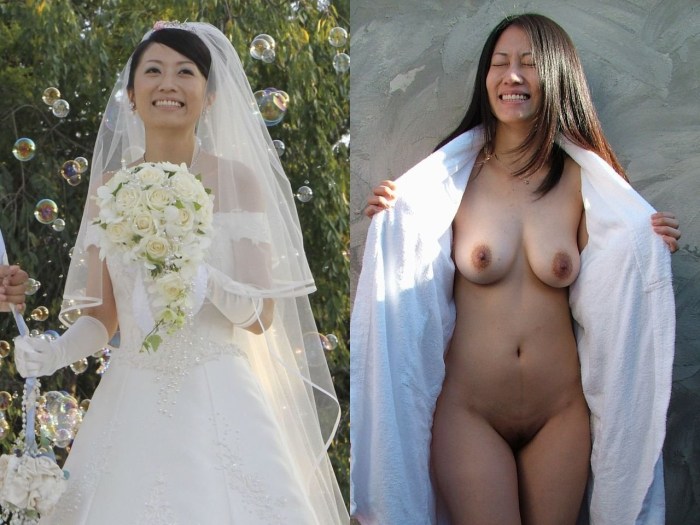 Naked wife after the wedding