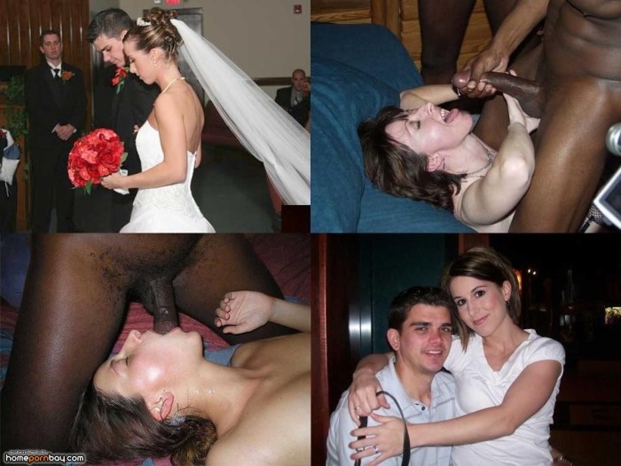 Naked women in a wedding dress