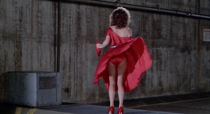 The body of the woman in front