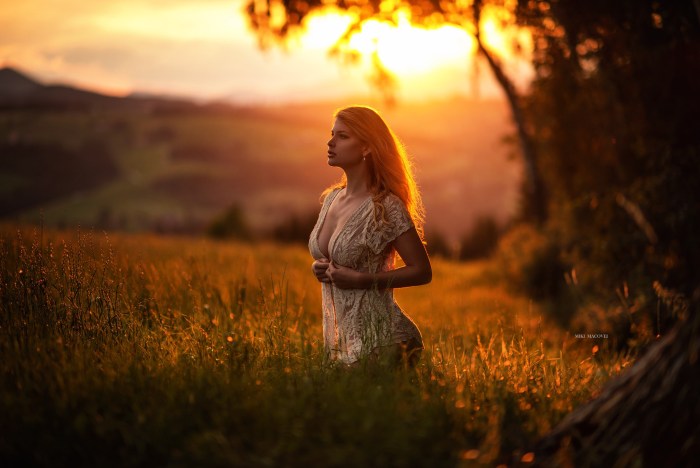 Photo shooting at sunset