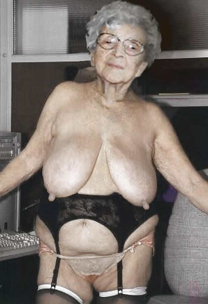 Sagging boobs old women