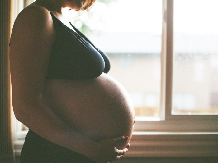 The chest of pregnant women