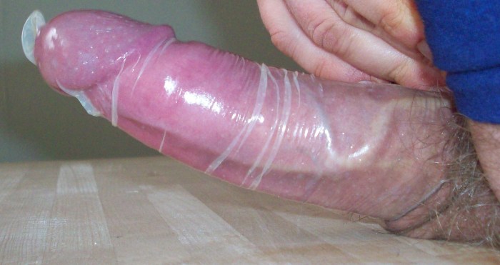 Member in the condom Fetish