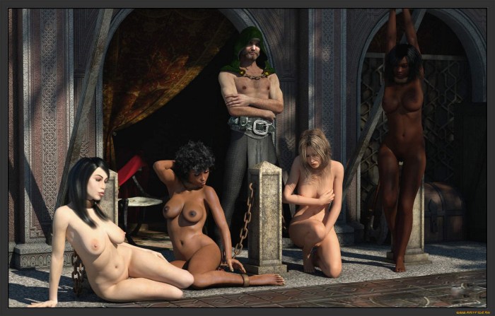Slaves in the slave market in Rome