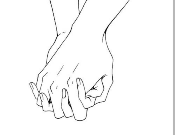 Drawings for sketching two hands