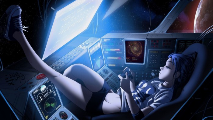 Anime girl on a spaceship