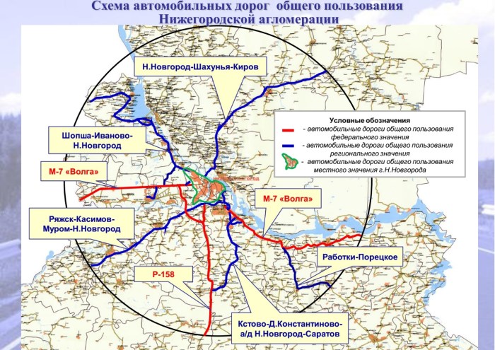 Transport diagram of the Nizhny Novgorod agglomeration