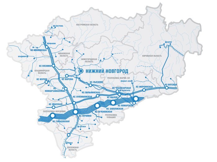 Gas pipelines Gazprom Transgaz Nizhny Novgorod