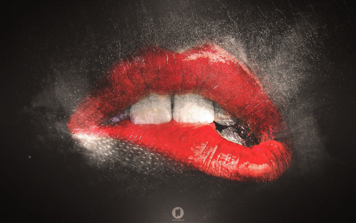 Black background lips