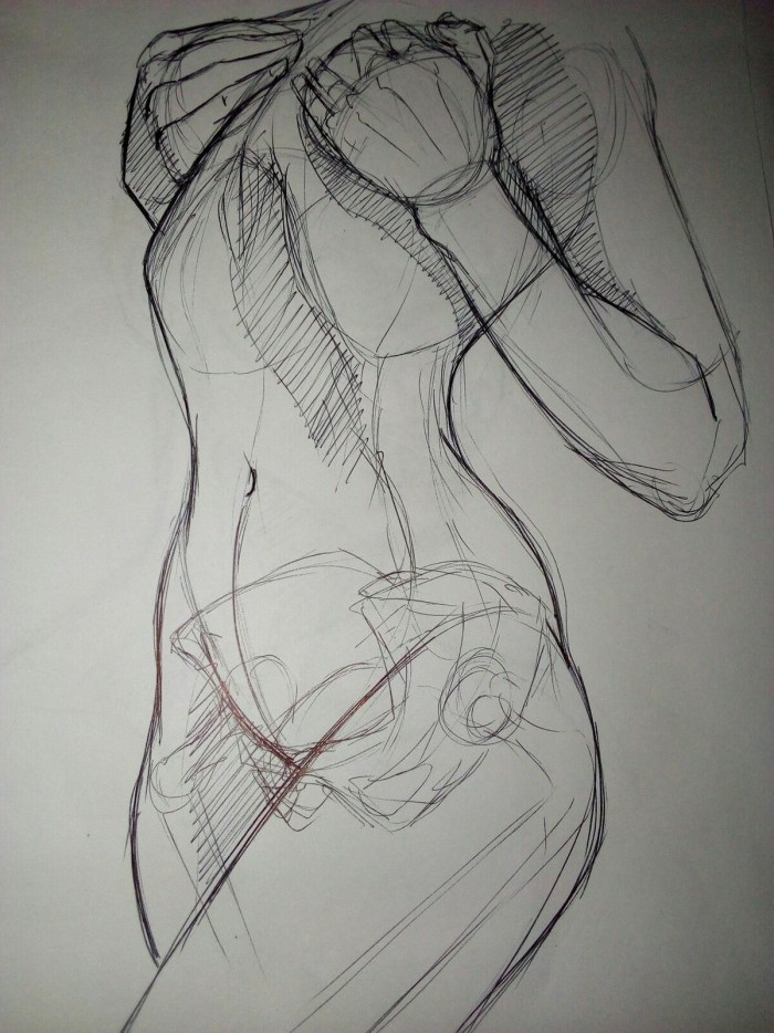 The body with a pencil
