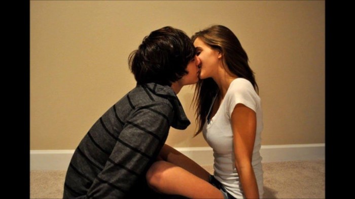 Girl sits on a guy